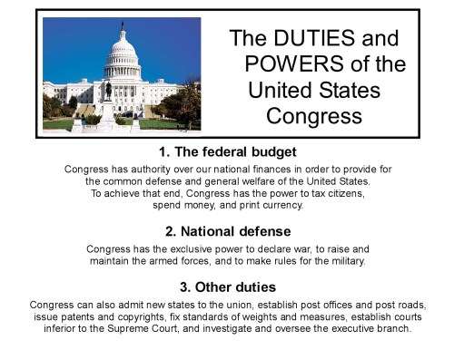 Duties and Powers of Congress