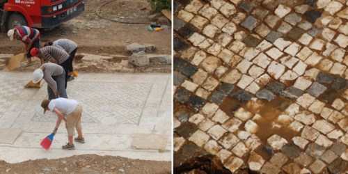 Roman mosaic made from tesserae