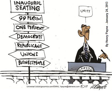 2013_01 24 Obama the Disunifier by Henry Payne
