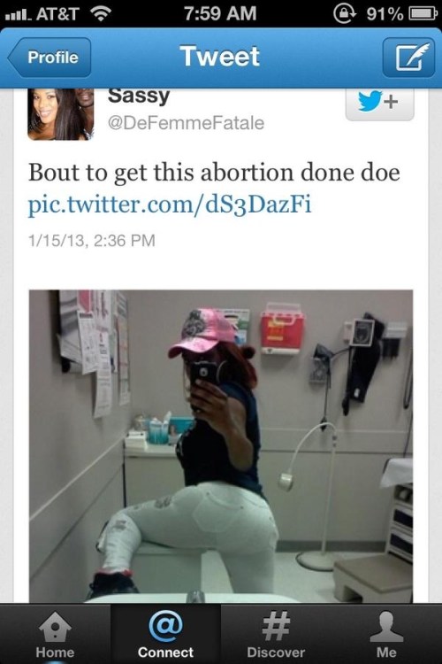 Tweeting her abortion