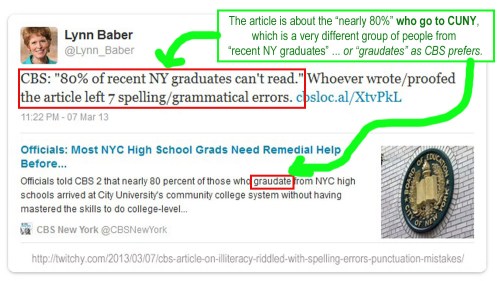 2013_03 07 Illiteracy among NY grads and CBS reporters
