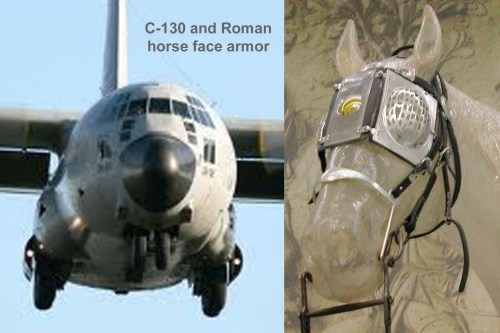 C-130 and Roman horse face armor