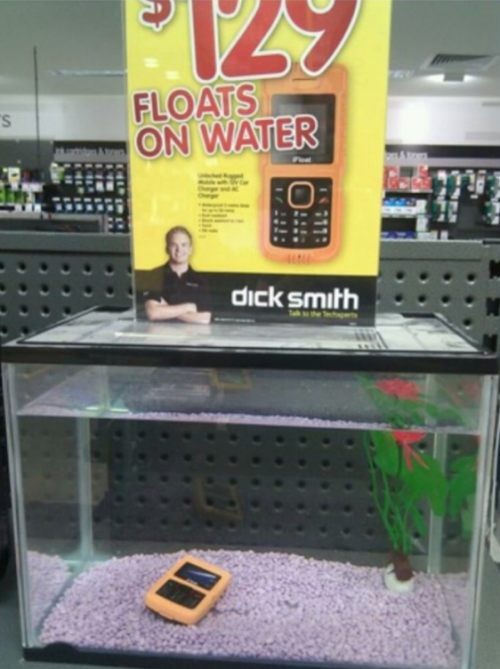 This phone floats - or something