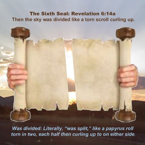 Torn scroll rolling up