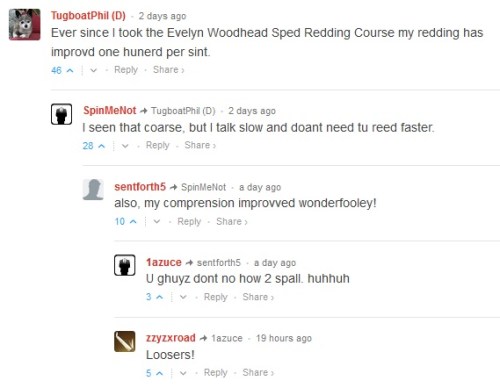 Tweets on illiteracy article