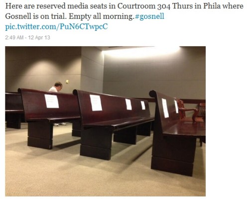 2013_04 12 Media seats at Gosnell trial are empty