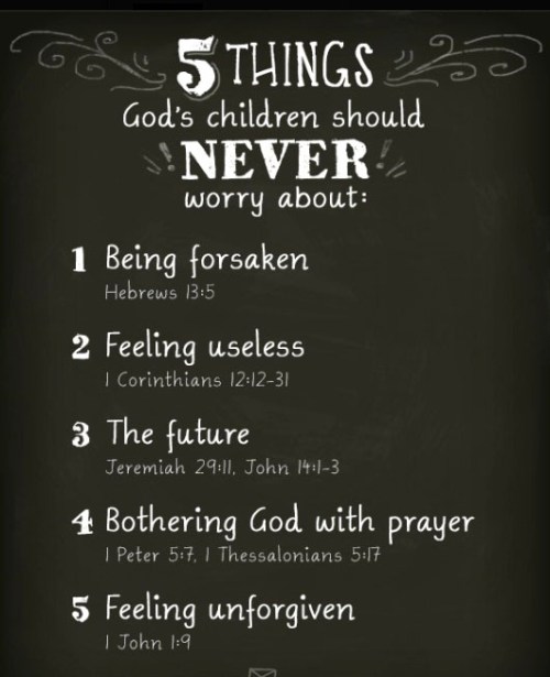 5 Things God's Children Should Never Worry About