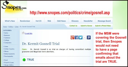 Gosnell at Snopes