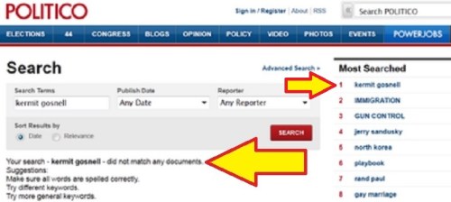 Gosnell search zero results