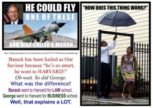 Bush Jet Pilot vs Obama Umbrella Fool