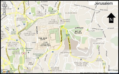 Jerusalem Mt of Olives map