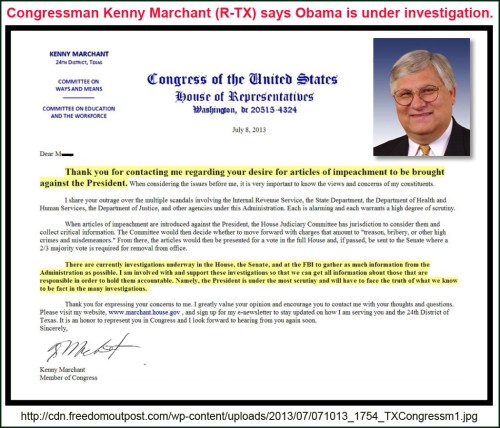 2013_07 08 Rep Marchant says BHO under investigation