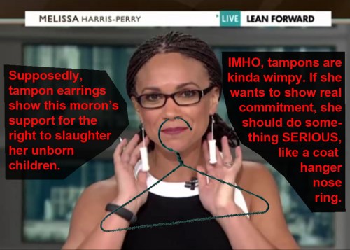 Tampon earrings and coat hanger nose ring