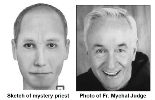 Mystery priest sketch and Fr Judge pic