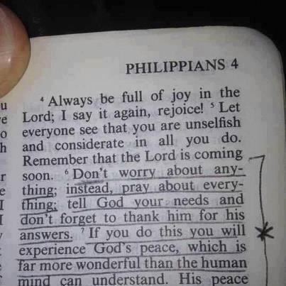 Phil 4 Don't worry, Pray always