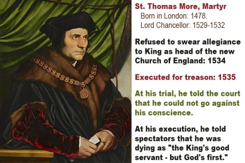Civil disobedience - St Thomas More