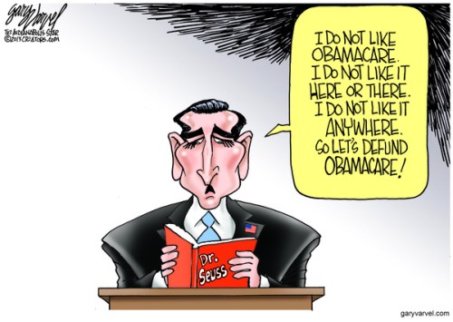 Cartoonist Gary Varvel: Sen. Ted Cruz reads Dr. Seuss