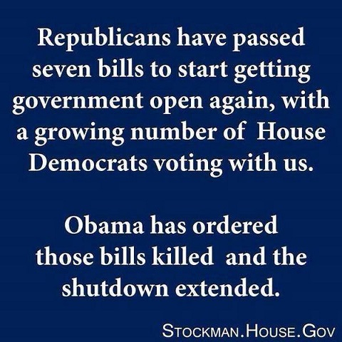 2013_10 06 GOP passing bills to fund, Dems killing them
