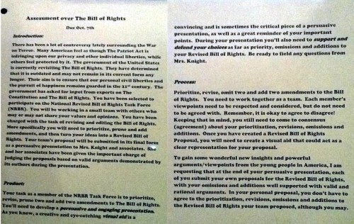 Common Core Revise the Bill of Rights