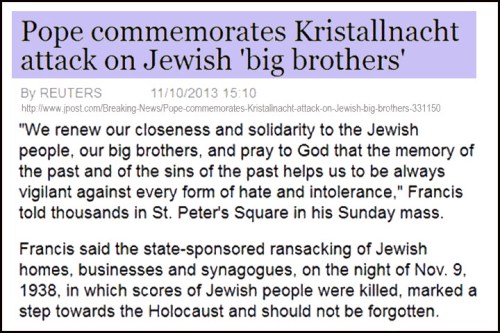 2013_11 10 Pope Francis commemorates Kristallnacht