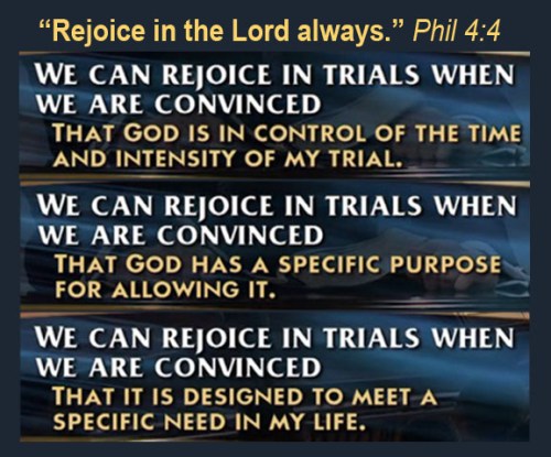 We can rejoice when we believe God is in control