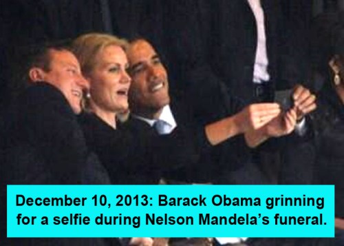 2013_12 10 BHO grinning for selfie at funeral