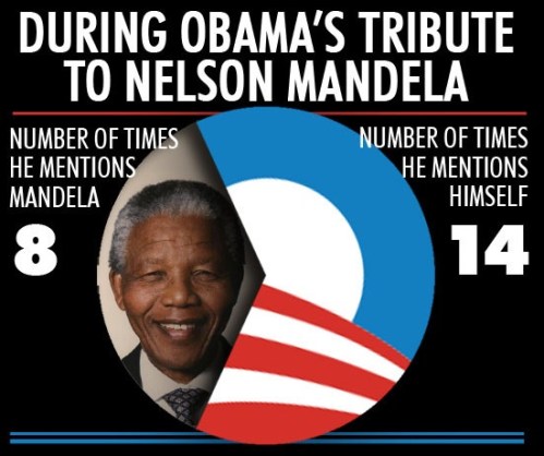 Obama's tribute to Mandela and HIMSELF