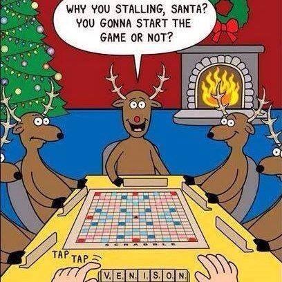 Santa plays SCRABBLE