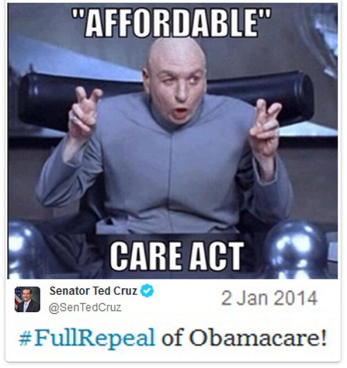 OBAMACARE Affordable air quotes