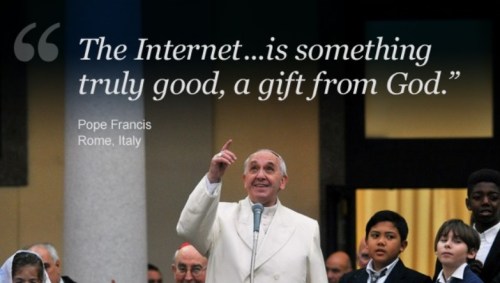 Pope Francis praises the internet
