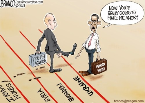 2013 Obama Putin red lines toon
