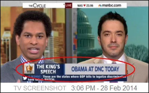 2014_02 14 MSNBC chyron - BHO The King