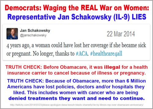 2014_03 22 Schakowsky lies for Obamacare
