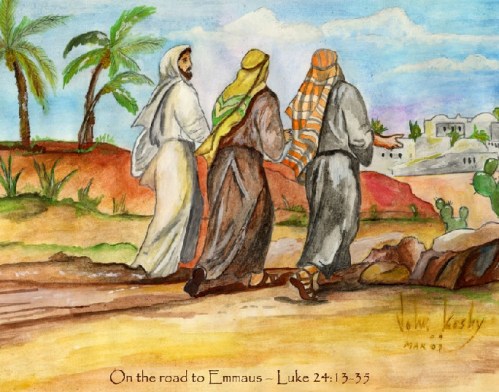 Jesus on road to Emmaus
