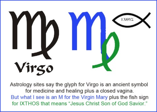 Virgo glyph - Mary and Jesus