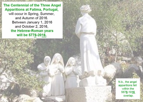5776-2016 Centennial of 3 Fatima Angel Apparitions