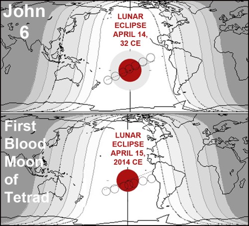 Total lunar eclipses of April 14 32 and April 15 2014