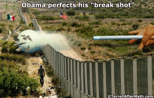 2014_07 11 Obama perfects his break shot by Terrell - border