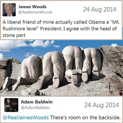2014_08 24 James Woods Adam Baldwin Obama Rushmore tweet