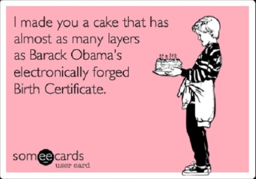 Barack's birth certificate cake