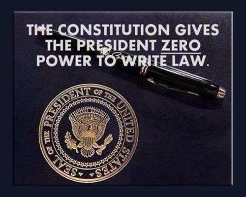 Constitution gives Prez zero power to write law