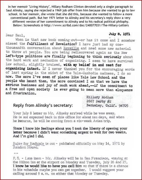1971 HRC letters to and from Alinsky