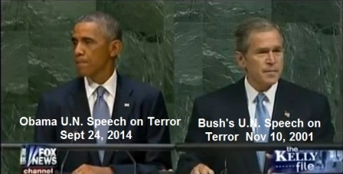 2001 Bush and 2014 Obama UN speeches
