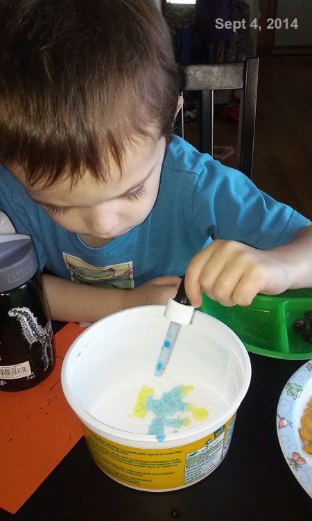 2014_09 04 Vinegar, baking soda, food coloring