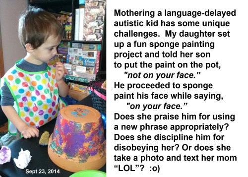 2014_09 23 W sponge painting his face