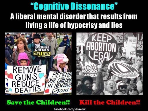 Liberal cognitive dissonance guns and abortion