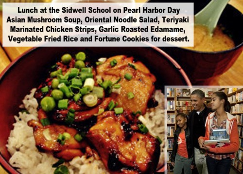 Michelle's daughters' school lunches