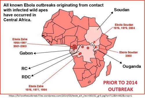 Ebola Africa outbreaks map
