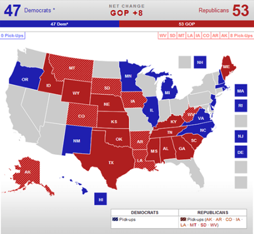 Real Clear Politics 2014 Senate Race Map 10-16-2014