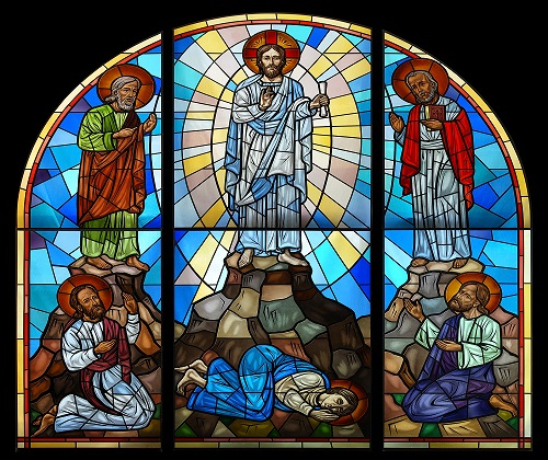 Transfiguration stained glass window